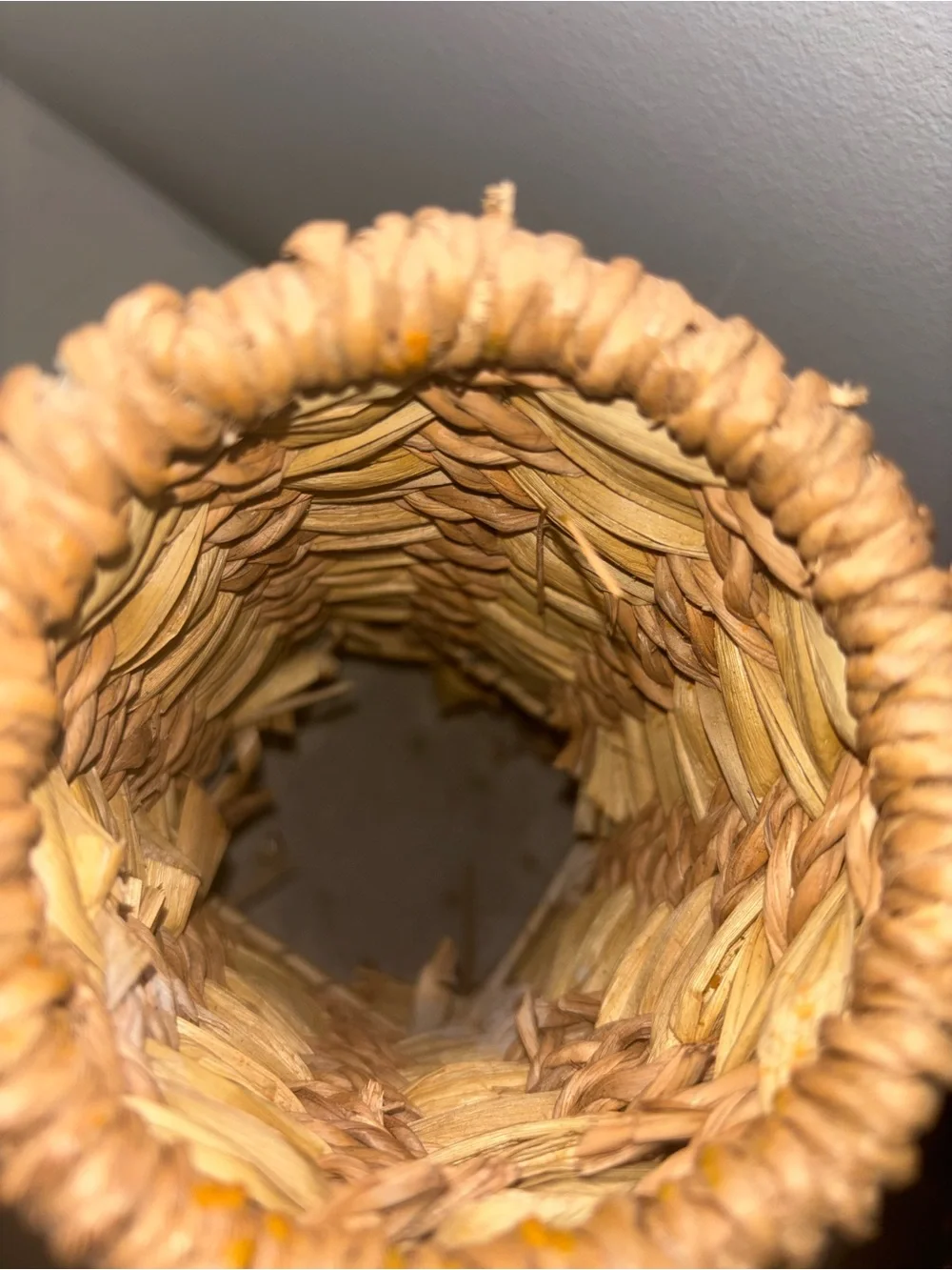 Handwoven Golden Brown Decorative Vase